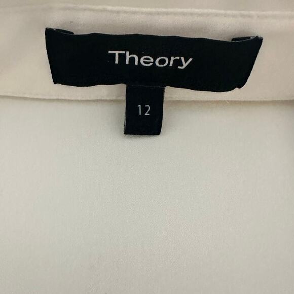 NWT Theory Flared Puff Sleeve Silk Blouse - Picture 9 of 10